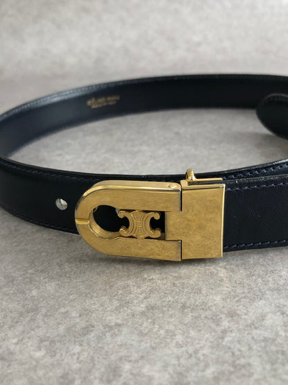CELINE Triomphe Belt Black Vintage duzzud