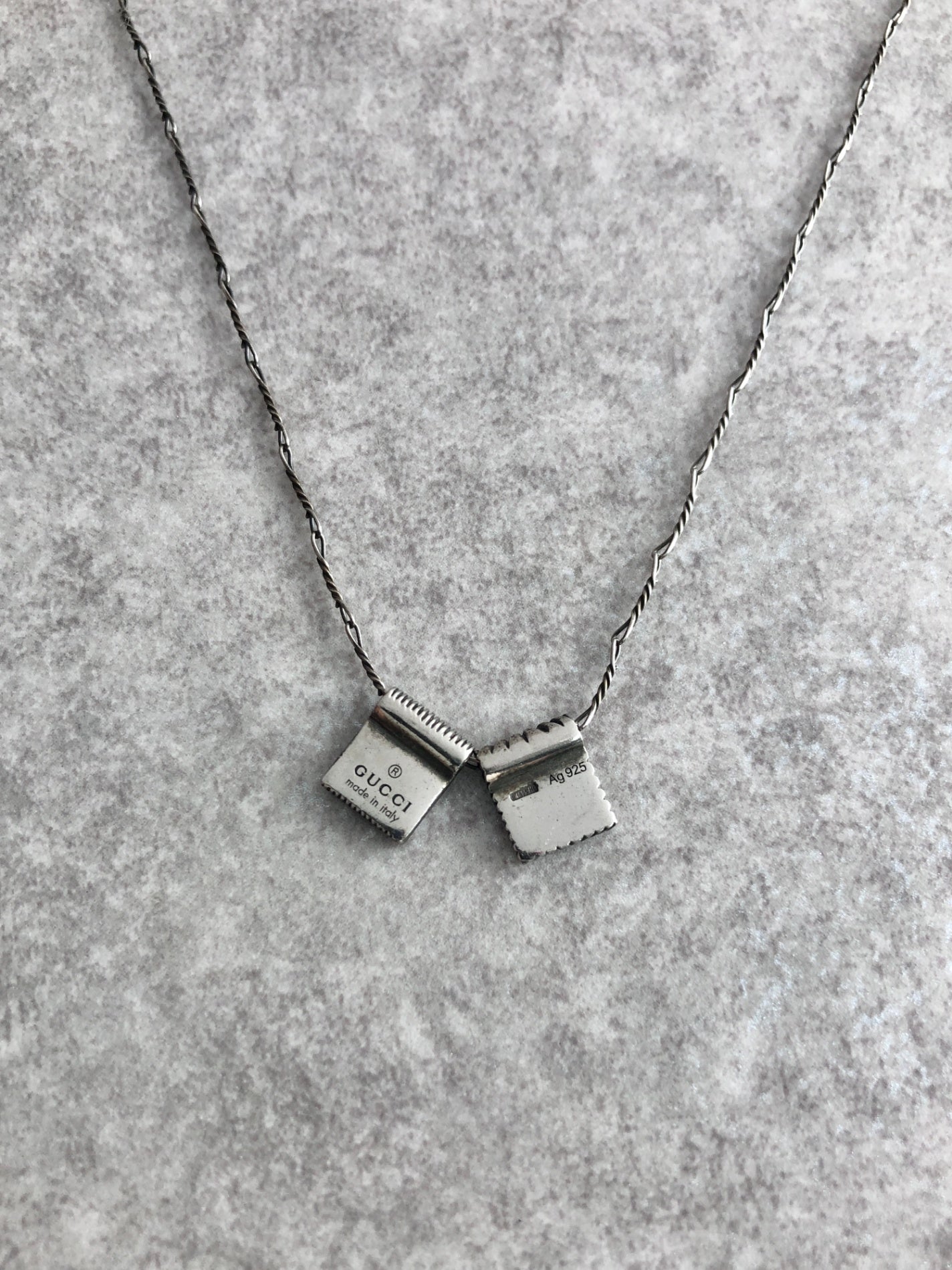 GUCCI Interlocking SILVER925 Necklace Silver Vintage 6uwnjy