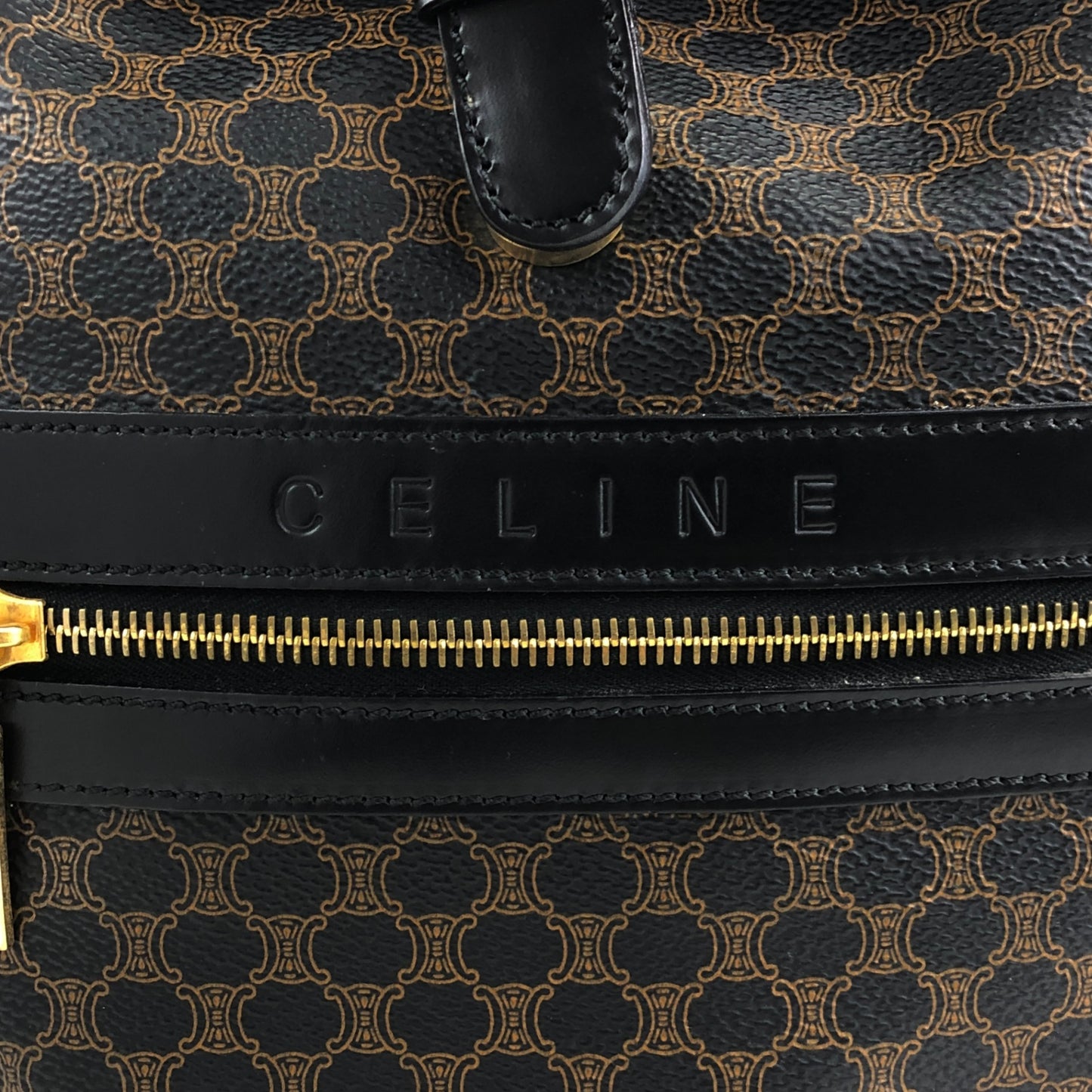 CELINE Macadam Logo Backpack Black Vintage ed4nn3