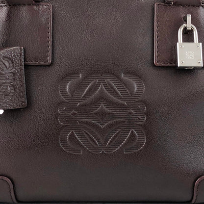 LOEWE Amazona Anagram Small Boston bag Handbag Brown Vintage mc3mx6