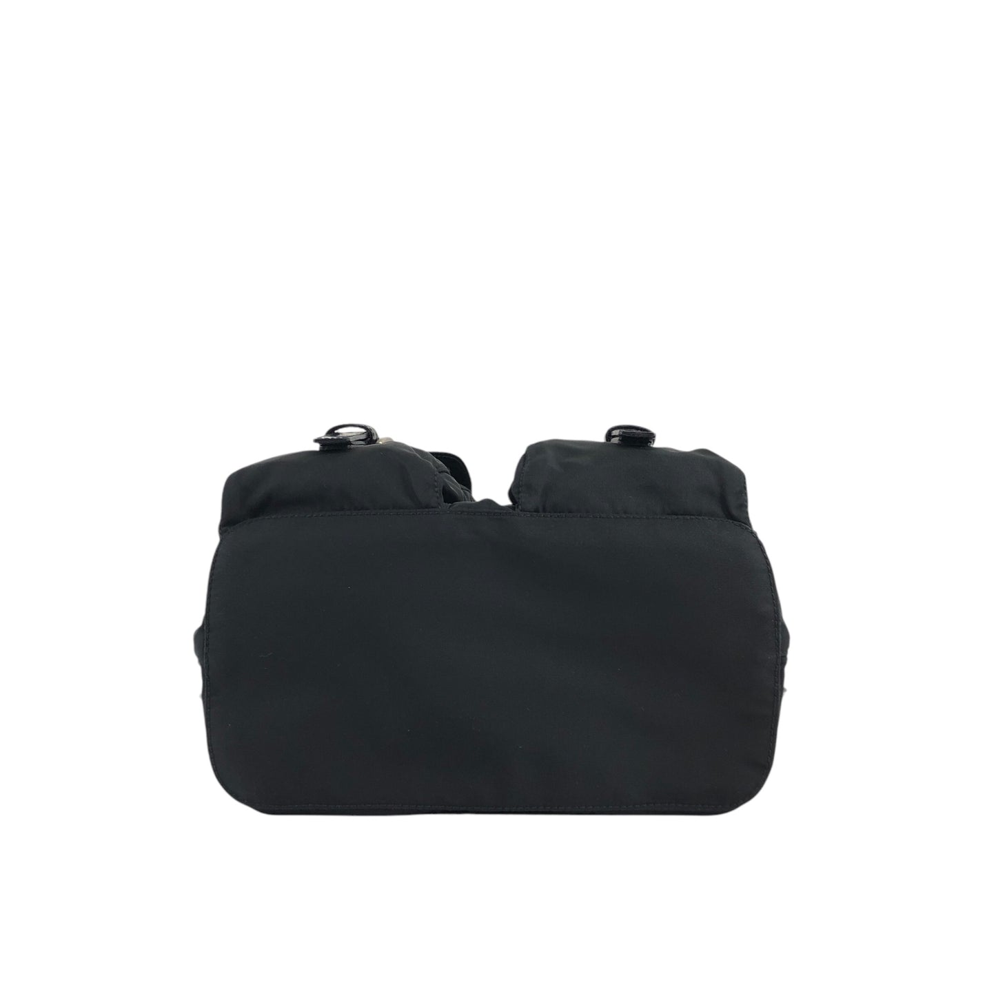 PRADA Triangle Logo Double Pocket Backpack Black Vintage hbs63x