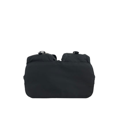 PRADA Triangle Logo Double Pocket Backpack Black Vintage hbs63x