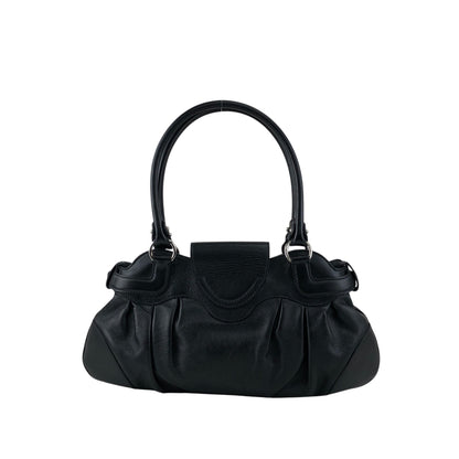 Salvatore Ferragamo Gancini Handbag Black Vintage mfbzax