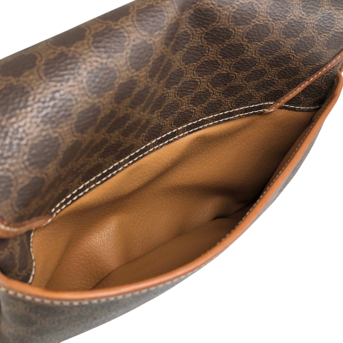 CELINE Macadam Blason Shoulder bag Brown Vintage hpe7an