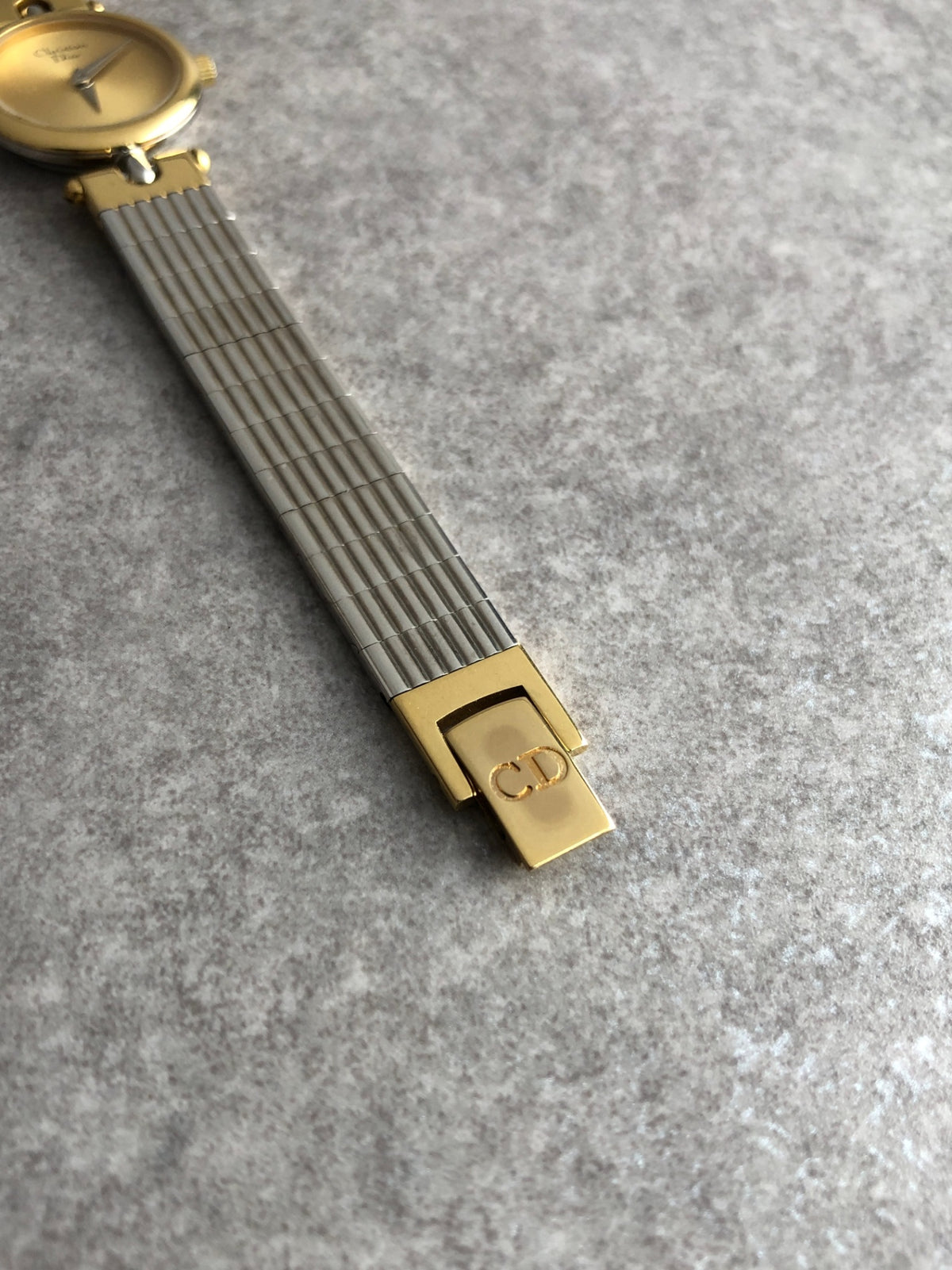 Christian Dior Logo Quartz Watch Silver×Gold 3025 Vintage xexzcz