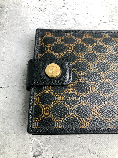 CELINE Macadam Blason Folded Wallet Black Vintage y827bx