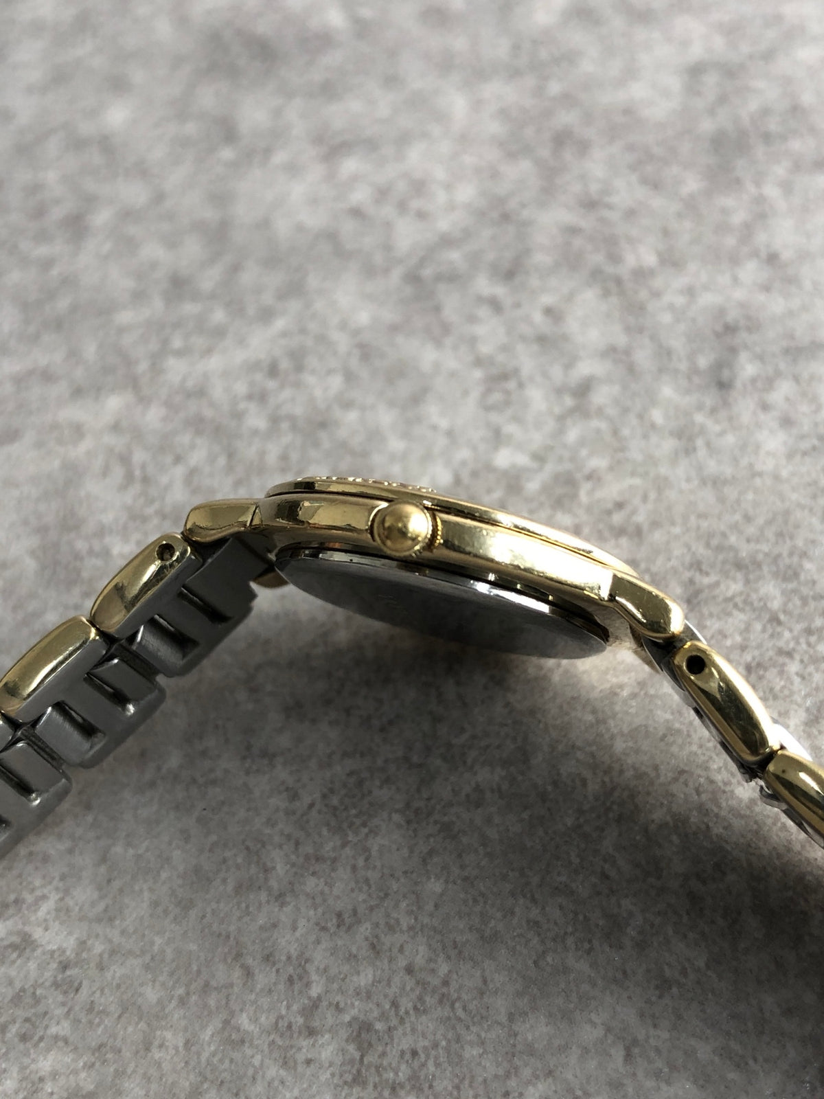 Yves Saint Laurent YSL Logo Quartz Watch Silver×Gold 2200-229789Y Vintage sngzzf