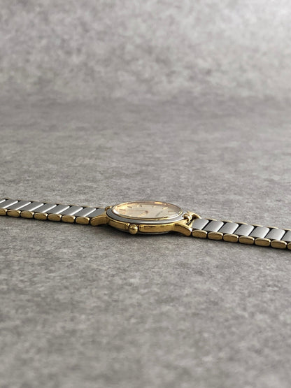 Yves Saint Laurent YSL Logo Quartz Watch Gold×Silver 2200-228481 Vintage wgv3bg