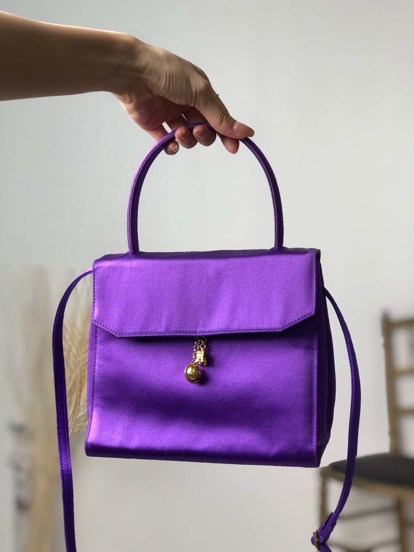 CELINE Starball Circle Arc de Triomphe Two-way Handbag Shoulder bag Purple Vintage zzr42u