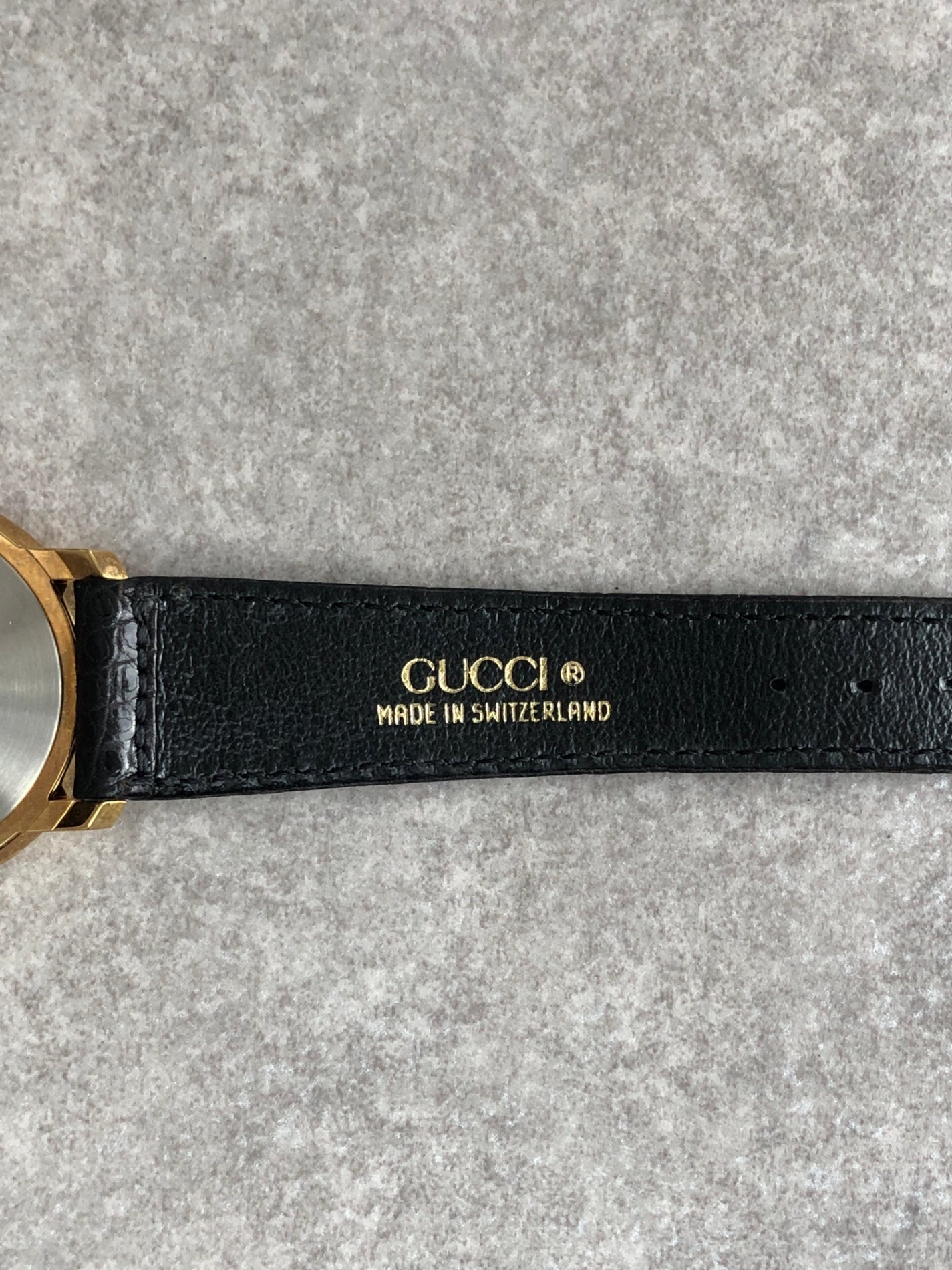 GUCCI Logo Quartz Watch Black Vintage yck25p