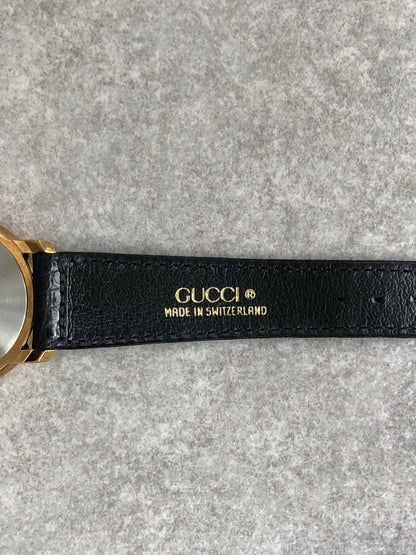 GUCCI Logo Quartz Watch Black Vintage yck25p