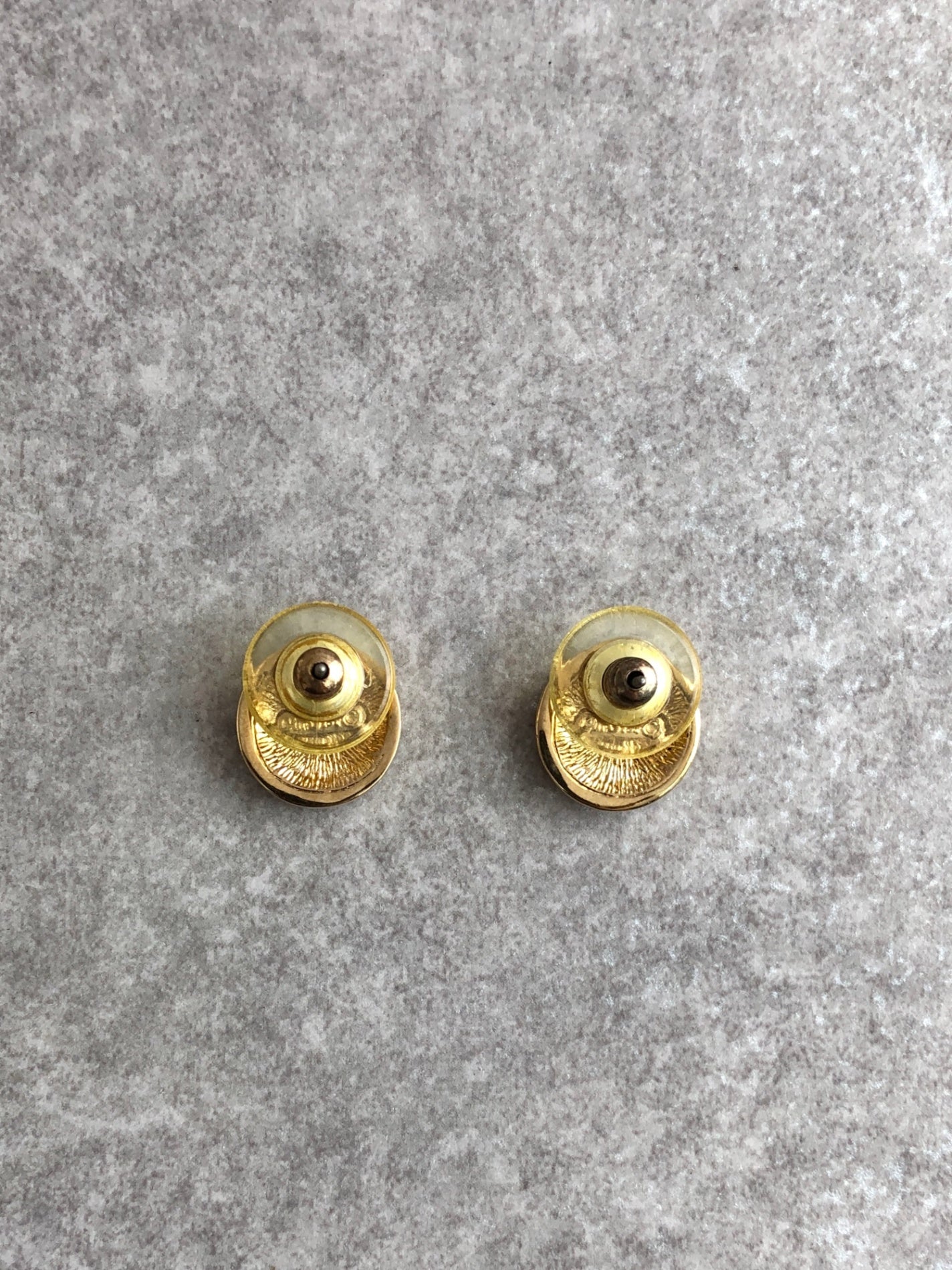 Christian Dior CD Logo Rhinestone Pierced Silver×Black Vintage twgnkz