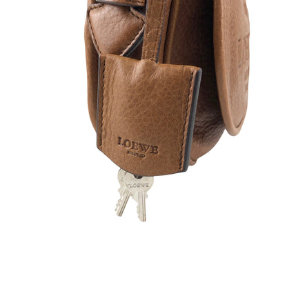 LOEWE Logo Embossed Crossbody Shoulder bag Brown Vintage w2swk6