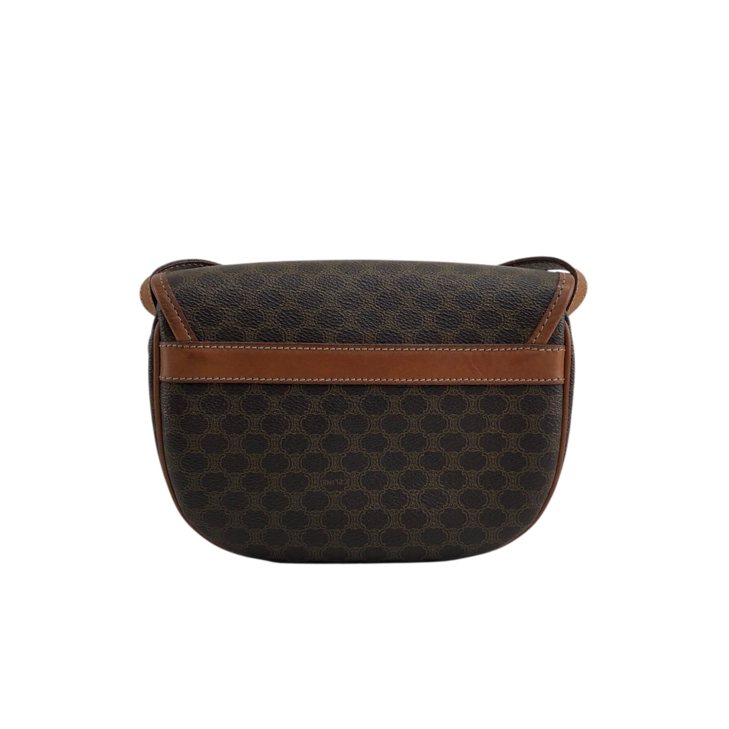 CELINE Macadam Blason Round Shoulder bag Brown Vintage afajii