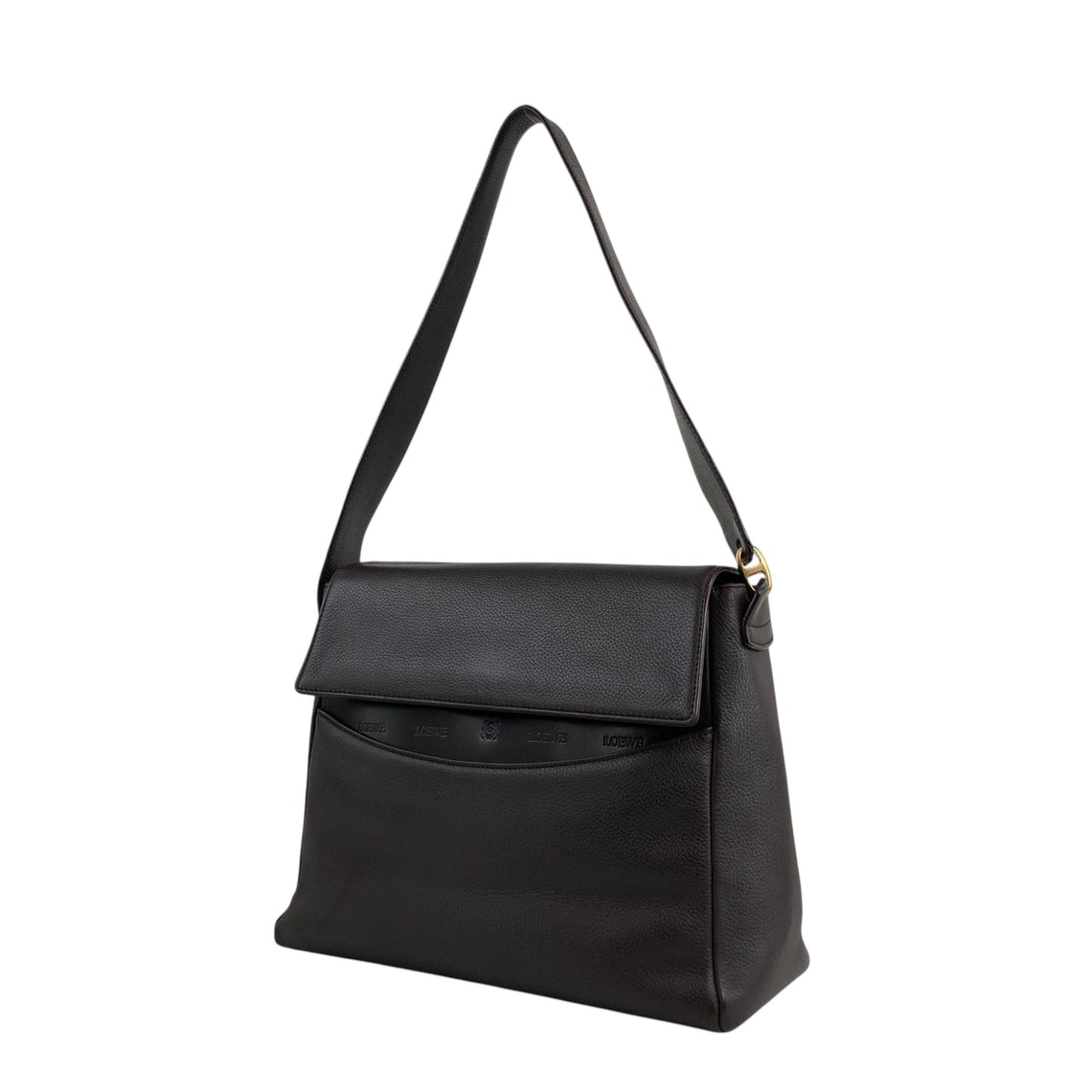 LOEWE Logo Shoulder bag Dark Brown Vintage siikib