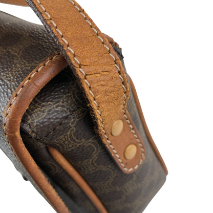 CELINE Macadam Horse Bit Shoulder bag Brown Vintage ejz44f