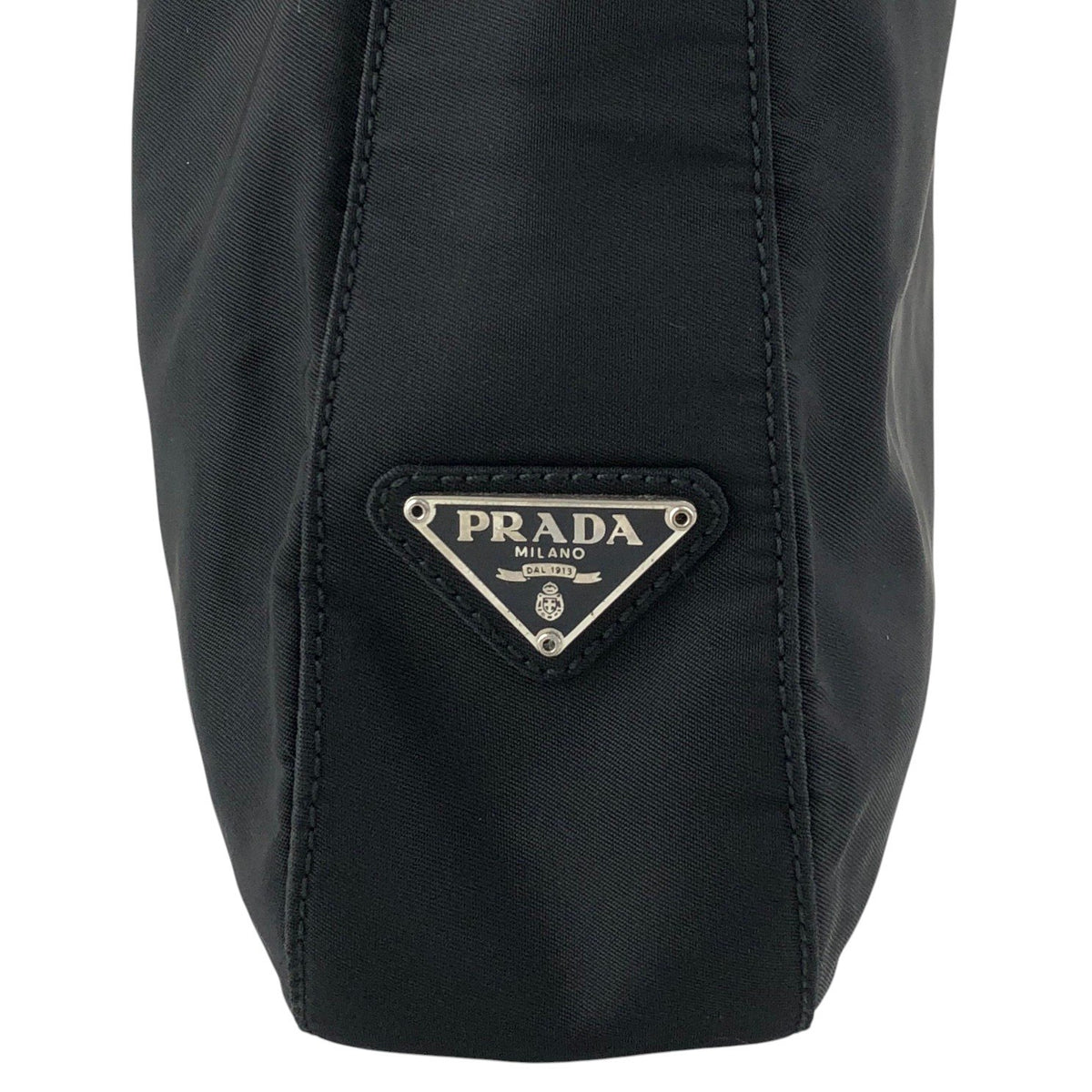 PRADA Tessuto Triangle Logo Shoulder bag Black Vintage gpgejr