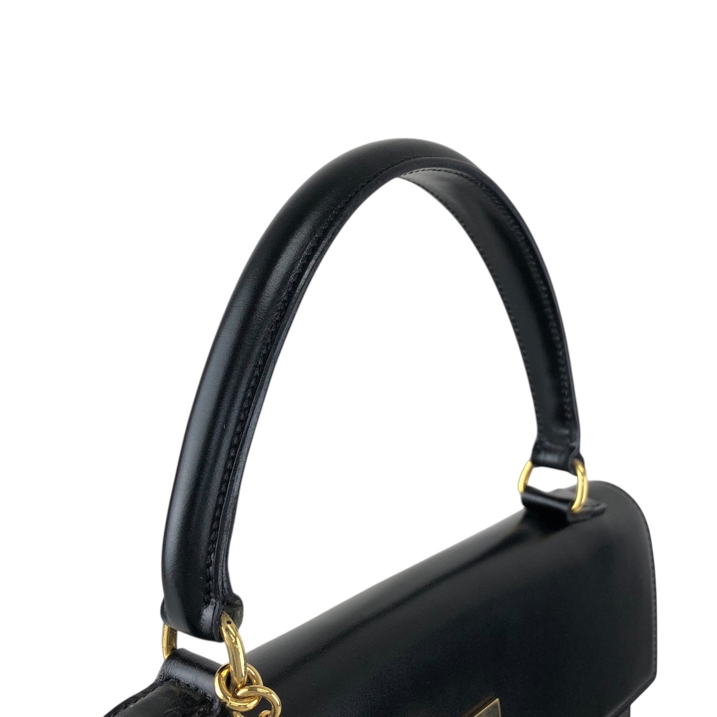 CELINE Gancini Handbag Black Vintage rtifa3