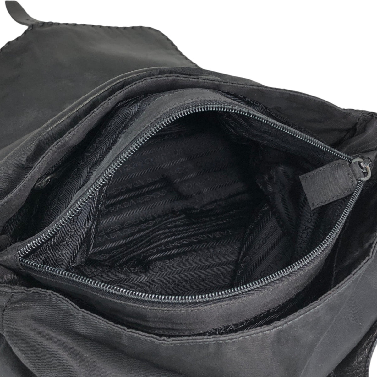PRADA Triangle Logo Shoulder bag Black Vintage g37esw
