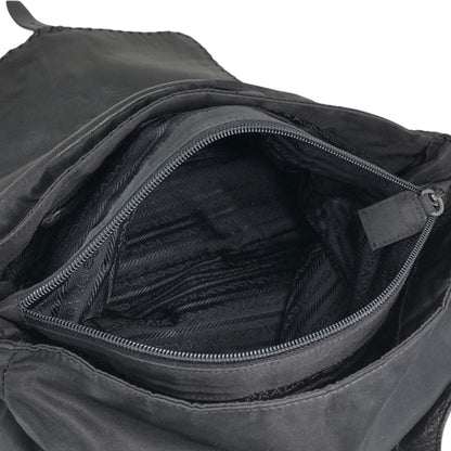 PRADA Triangle Logo Shoulder bag Black Vintage g37esw