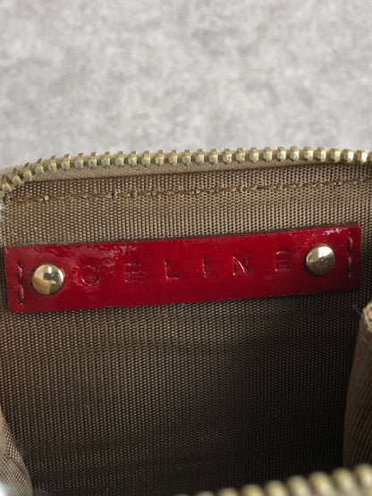 CELINE Triomphe Blason Coin Purse Beige Vintage nrkpks