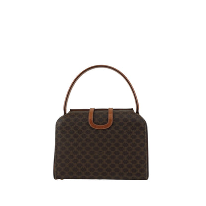 CELINE Macadam Gancini Handbag Brown Vintage hjb52j