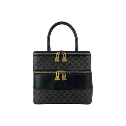 CELINE Macadam Triomphe Handbag Vanity bag Black Vintage utd2i7