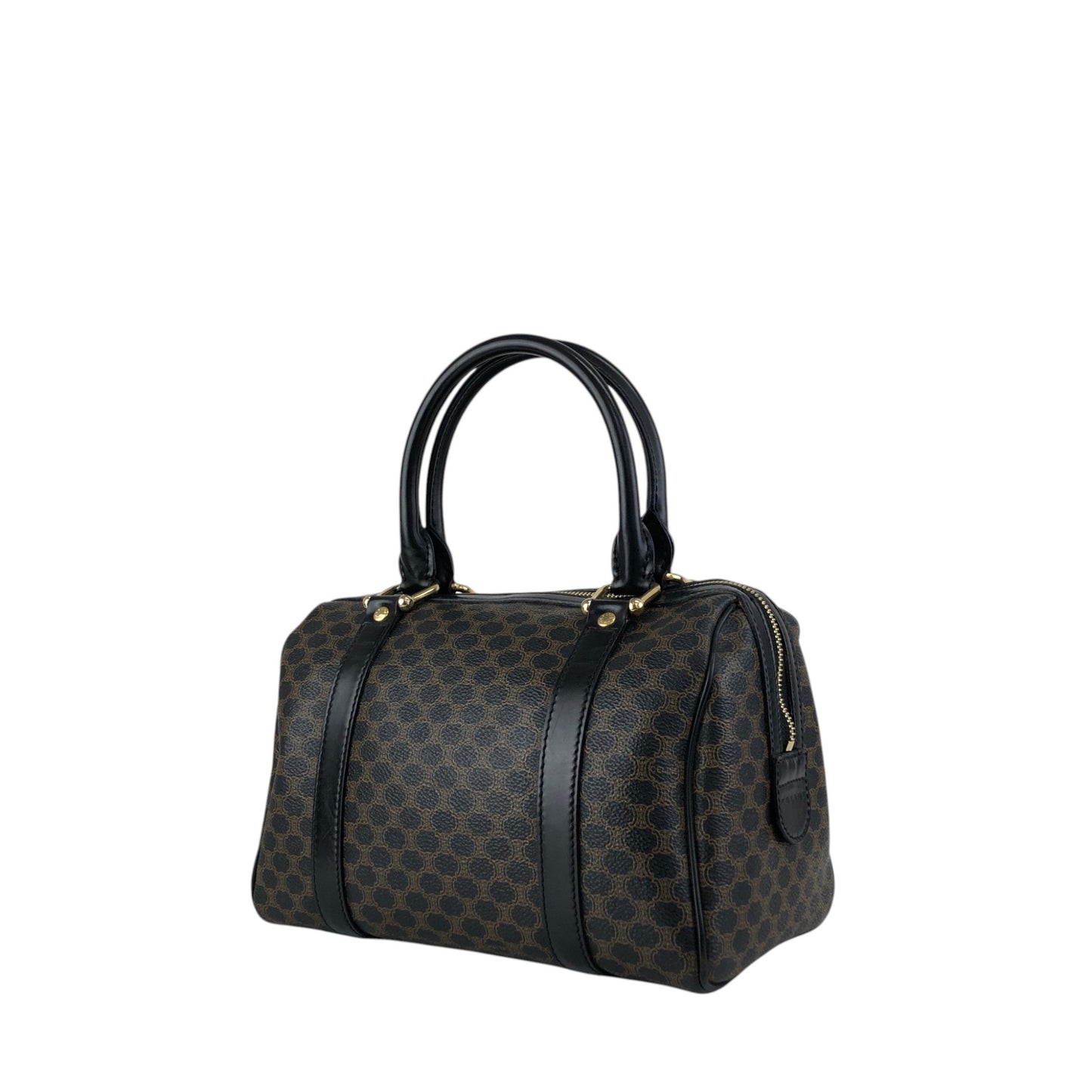 CELINE Macadam Two-way Small Boston bag Shoulder bag Black Vintage mdni2d