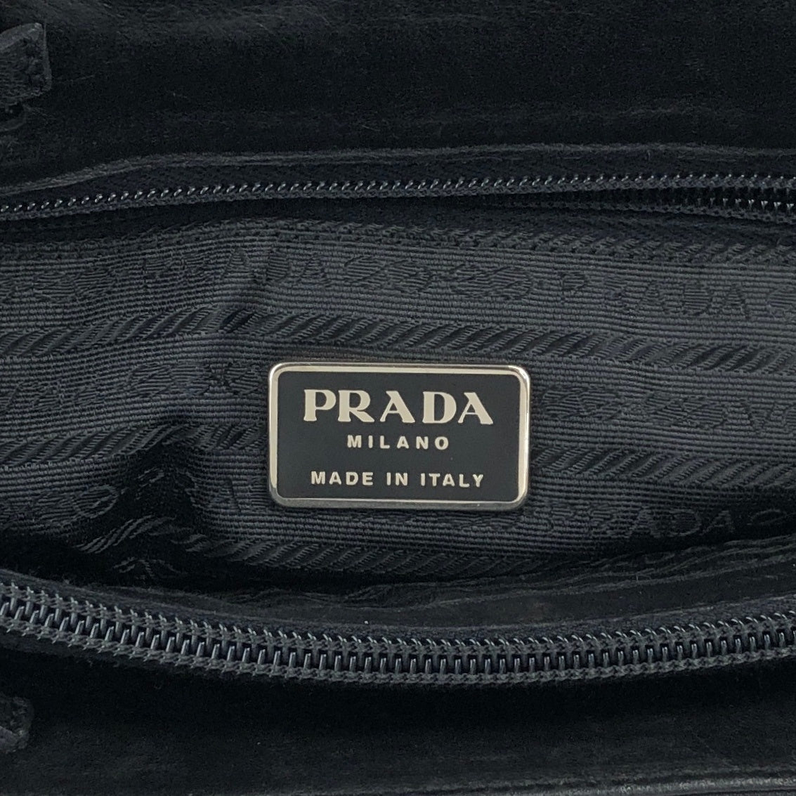 PRADA Tessuto Triangle Logo Totebag Black Vintage f4iv53