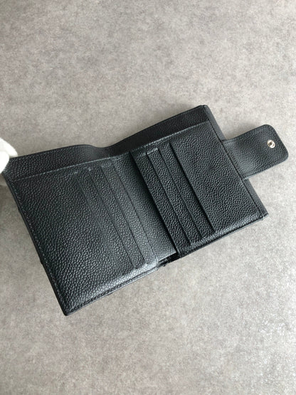 CHANEL Chocolate Bar Folded Wallet Black Vintage 2r56zg