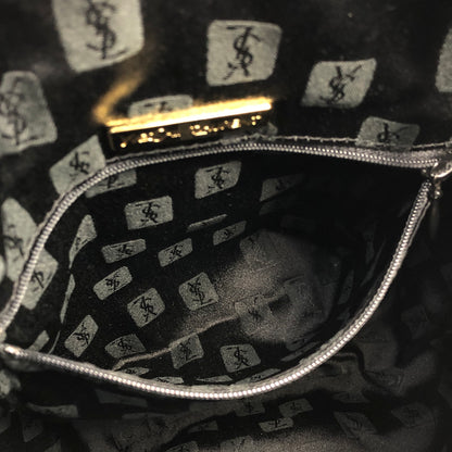 Yves Saint Laurent Logo Nylon Drawstring Backpack Navy Vintages76t25