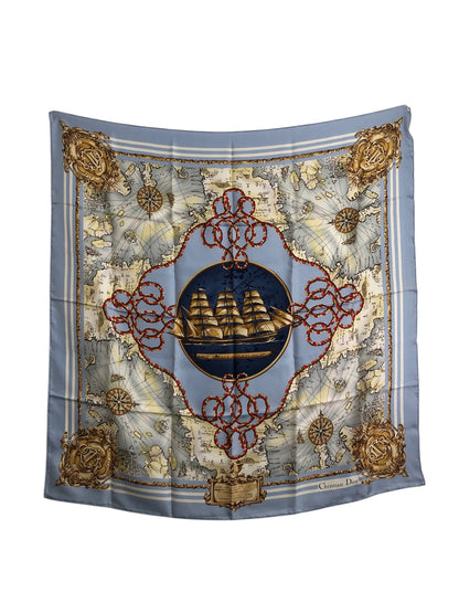 Christian Dior Scarf SkyBlue Vintage 7zebzu