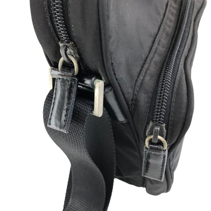 PRADA Tessuto Triangle Logo Small Shoulder bag Black Vintage 2vvf25