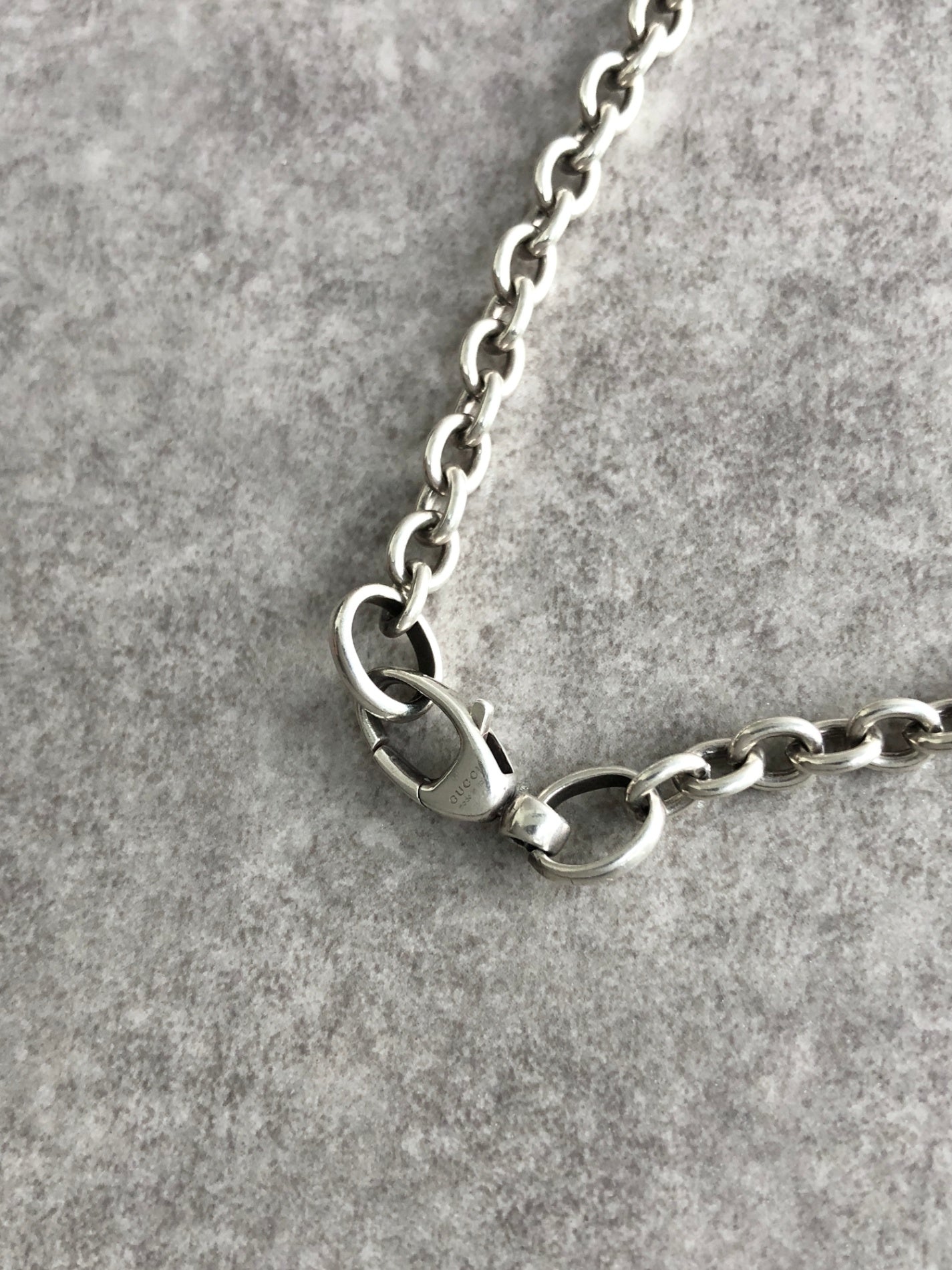 GUCCI Interlocking SILVER925 Necklace Silver Vintage tczbmc