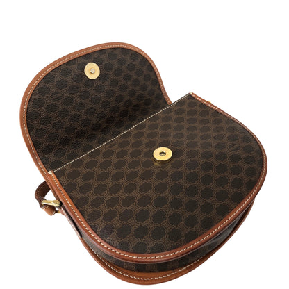 CELINE Macadam Blason Round Shoulder bag Brown Vintage v54uj5