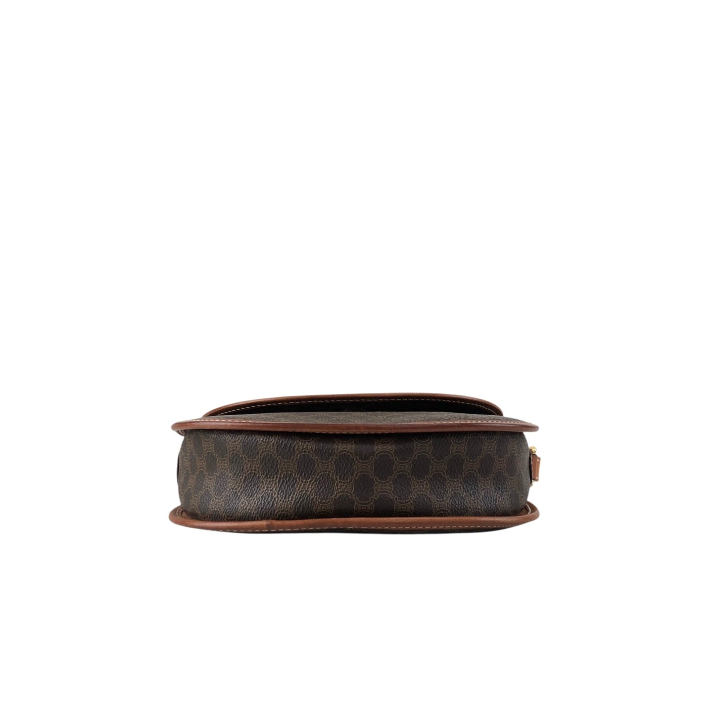 CELINE Macadam Blason Round Shoulder bag Brown Vintage v54uj5