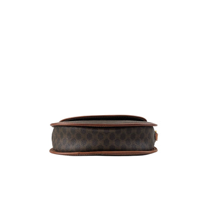 CELINE Macadam Blason Round Shoulder bag Brown Vintage v54uj5