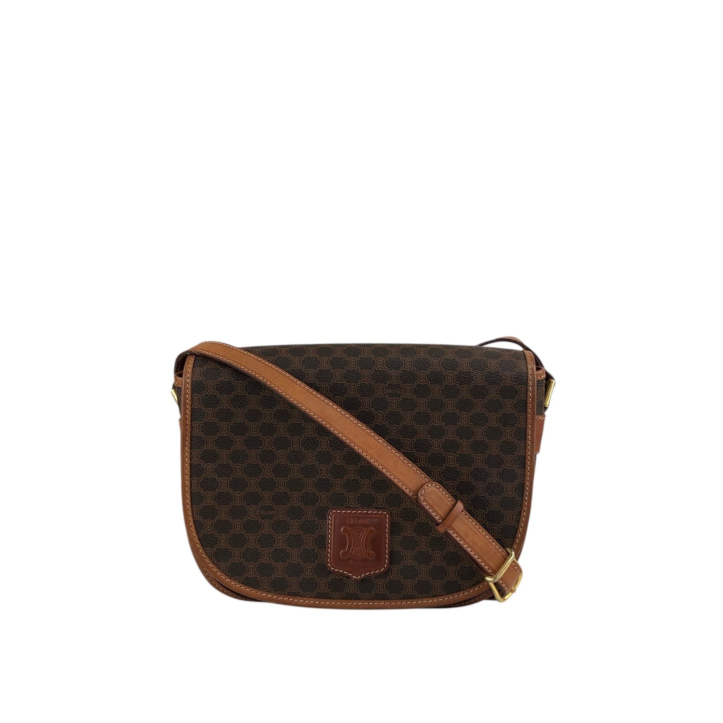 CELINE Macadam Blason Shoulder bag Brown Vintage u4f8bi