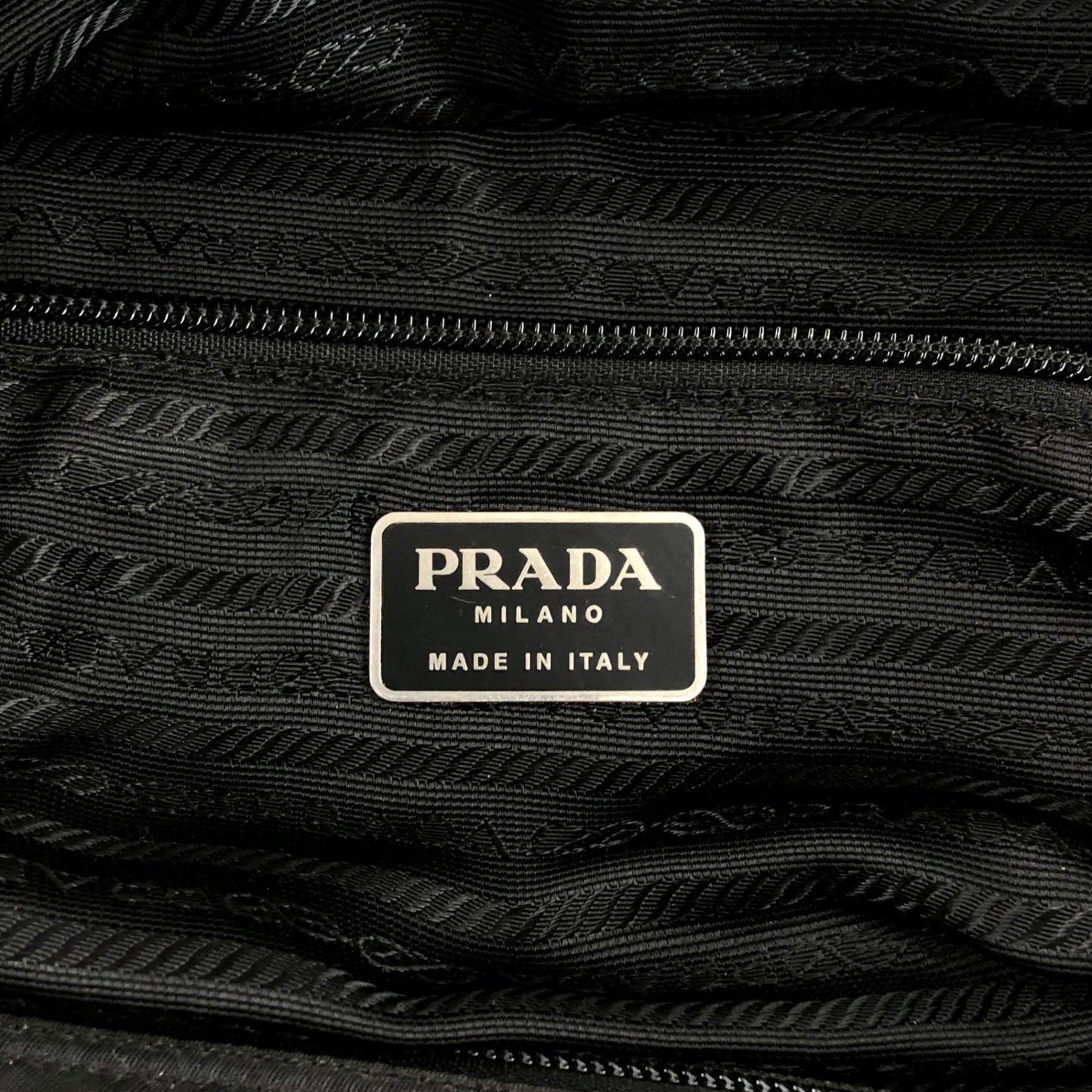 PRADA Tessuto Triangle Logo Totebag Black Vintage rsxruc
