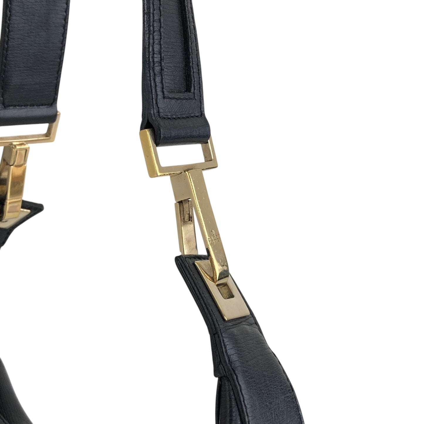 GUCCI Logo Shoulder bag Black Vintage mahiw3