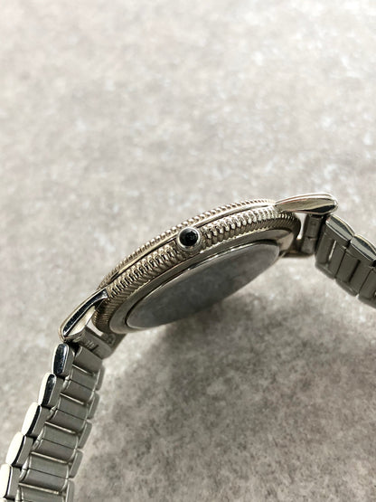 Yves Saint Laurent YSL Logo Quartz Watch Silver 4625-E67722 Vintage cuai7i