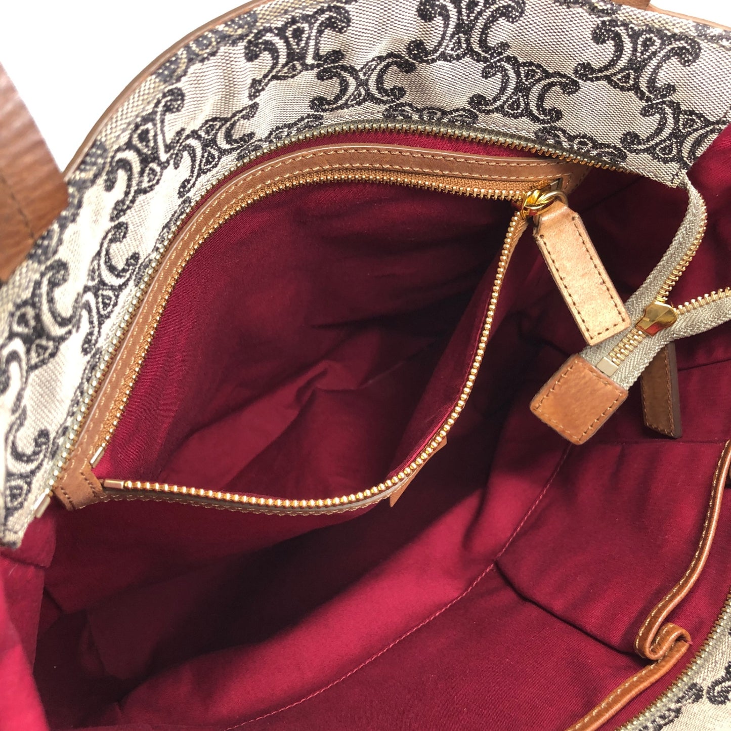 CELINE Triomphe Totebag Brown Vintage 38764j