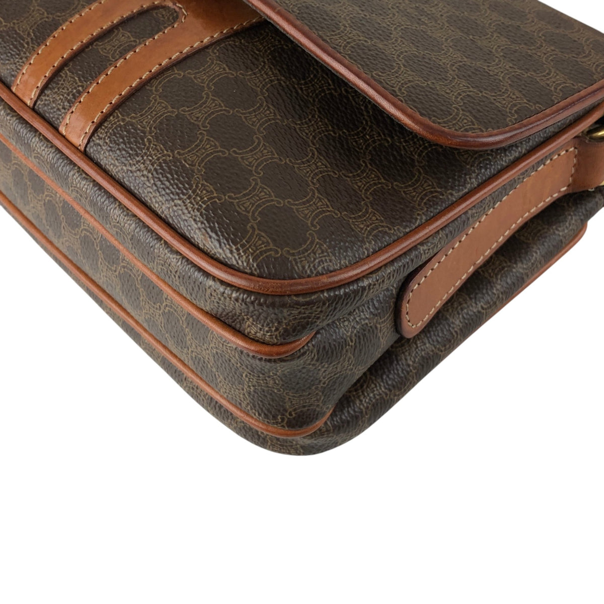 CELINE Macadam Blason Shoulder bag Brown Vintage z55y7s