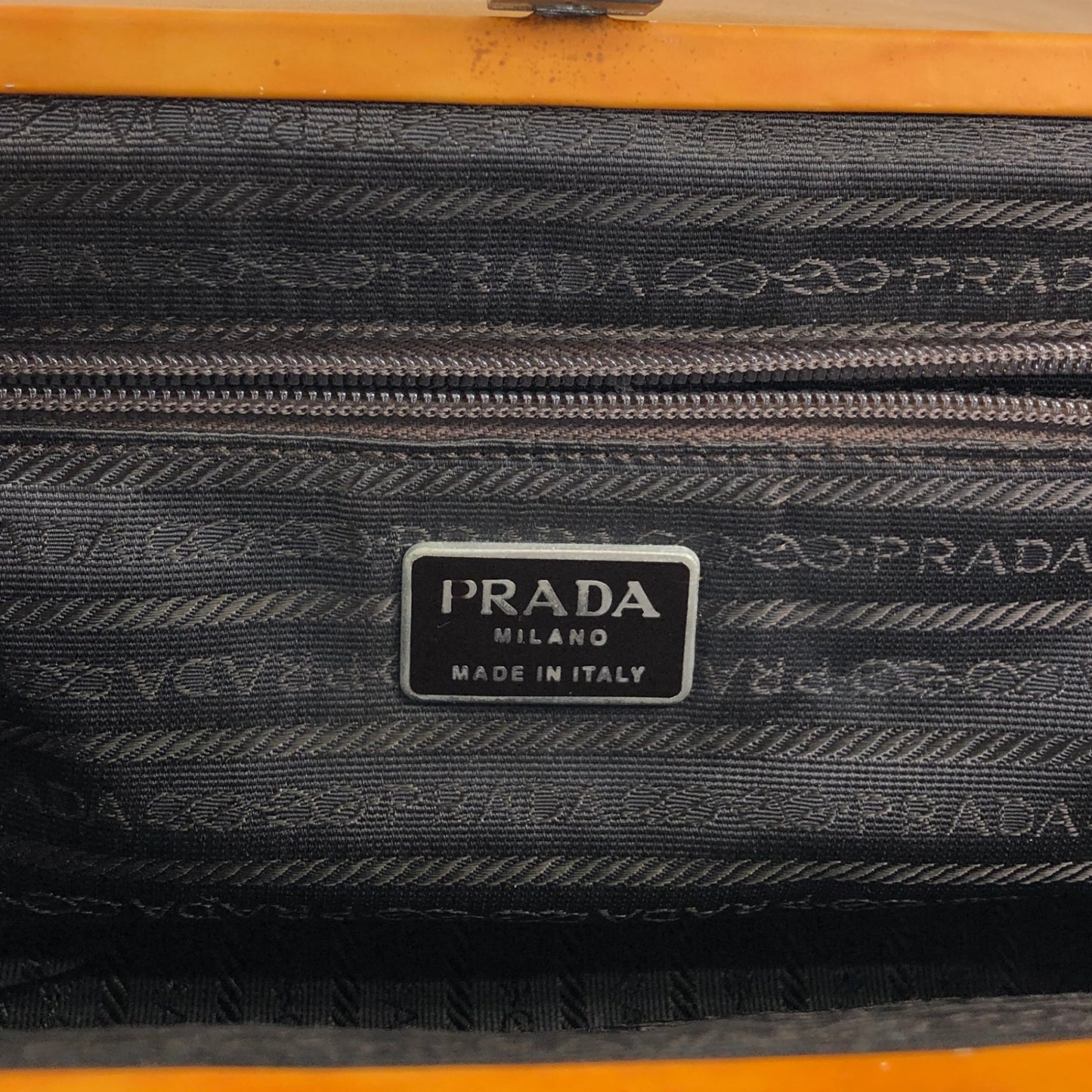 PRADA Logo Shoulder bag Orange Vintage j4ytxn