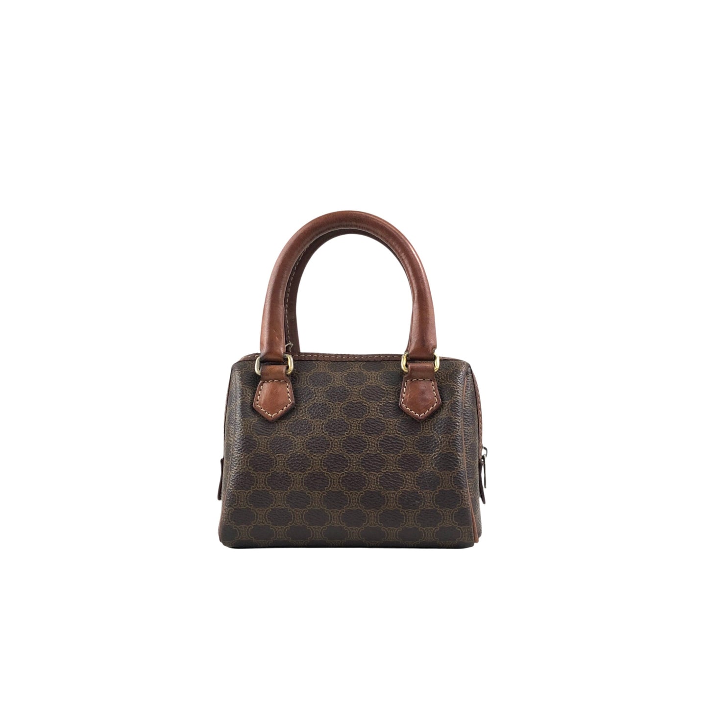 CELINE Macadam Two-way Small Boston bag Shoulder bag Brown Vintage bnscrs