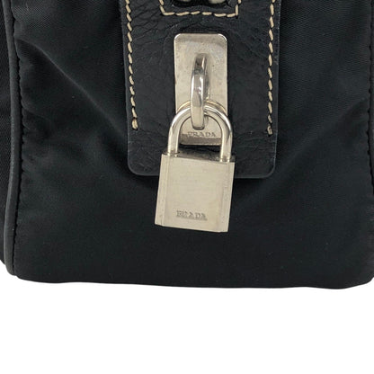 PRADA Logo Boston bag Totebag Black Vintage b57rj5