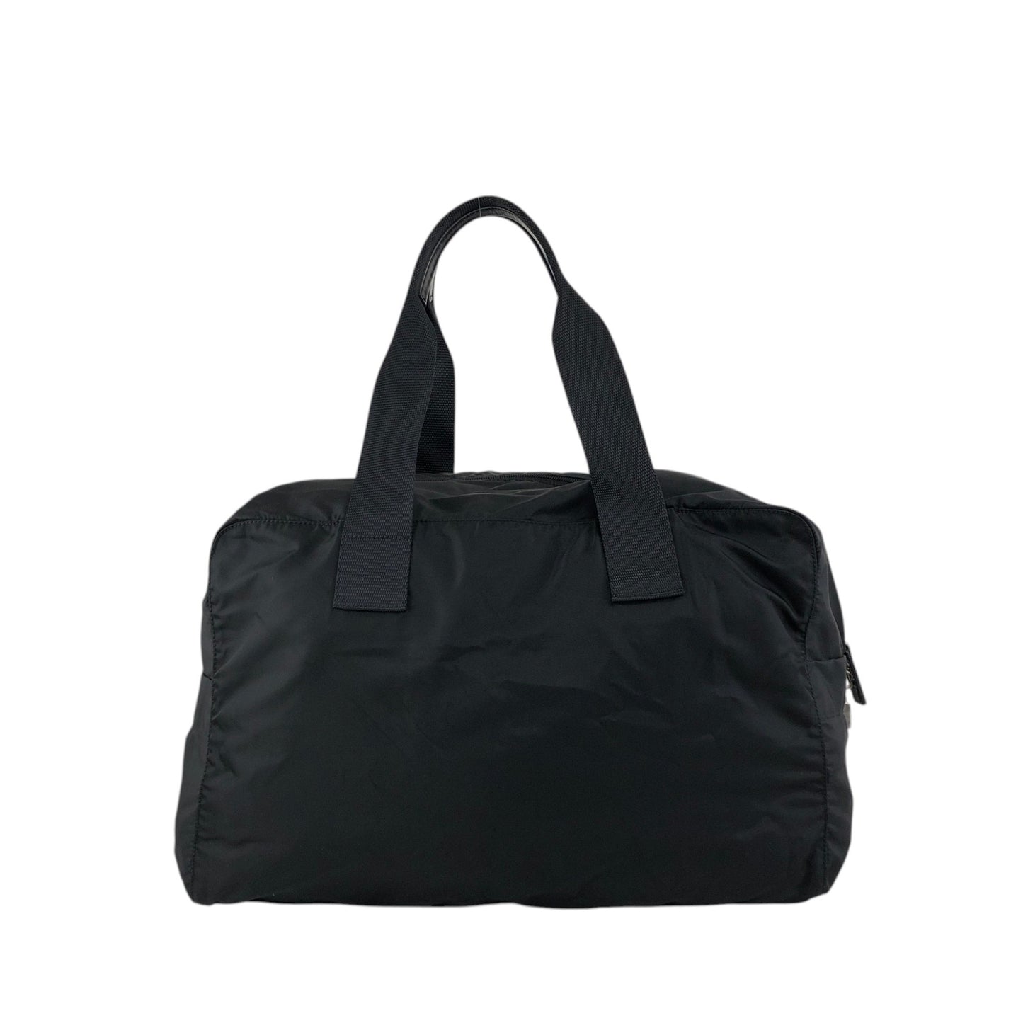 PRADA Tessuto Triangle Logo Boston bag Black Vintage utr82b