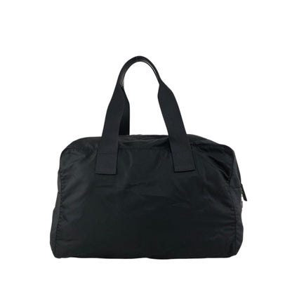 PRADA Tessuto Triangle Logo Boston bag Black Vintage utr82b