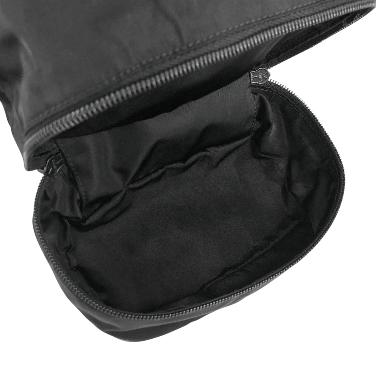 PRADA Tessuto Triangle Logo Drawstring Small Handbag Black Vintage bebvsv