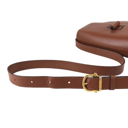 CELINE Turn Lock Shoulder bag Brown Vintage hdtdu2